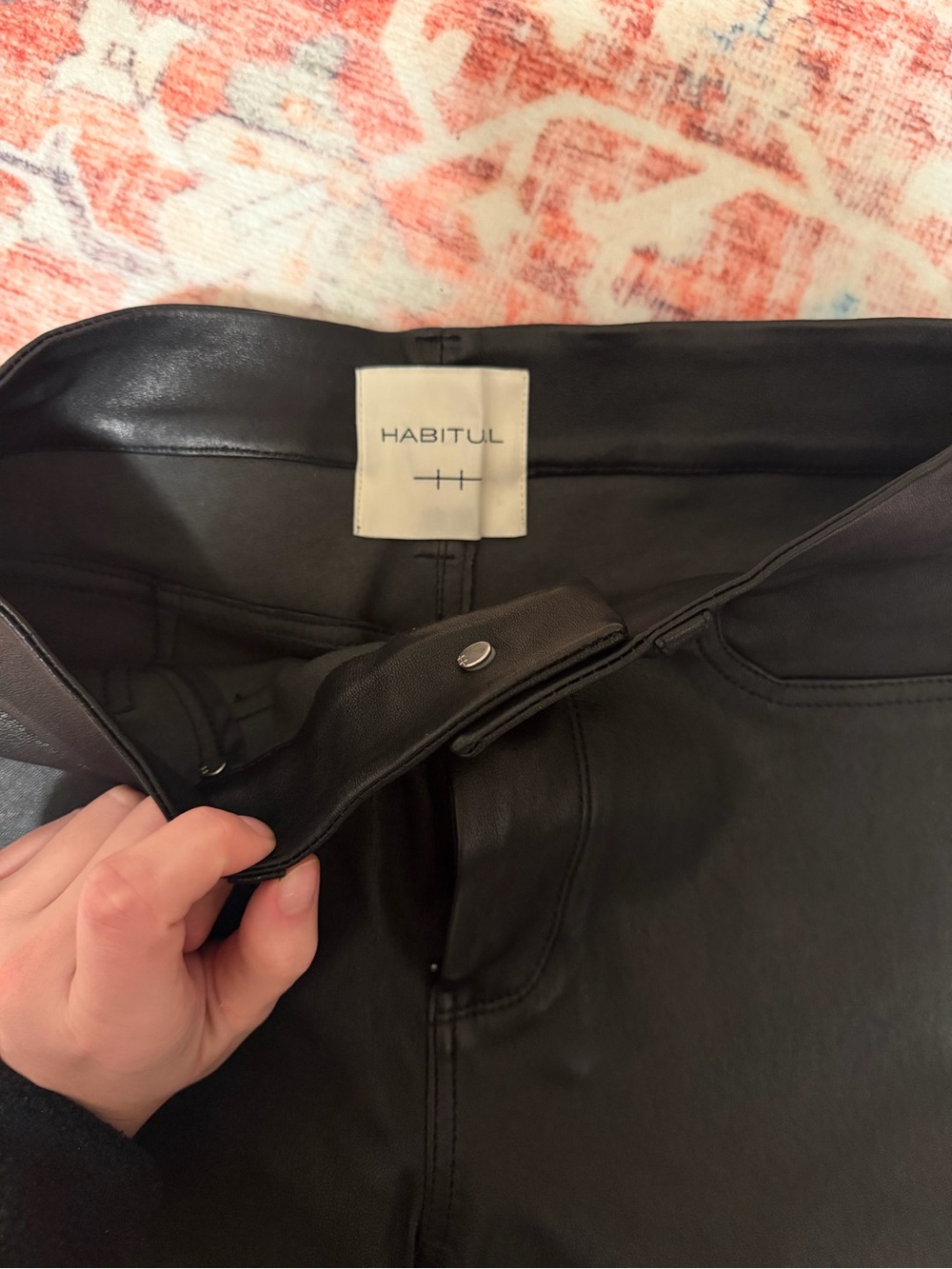 Habitual Black  Leather High-Rise Pants
